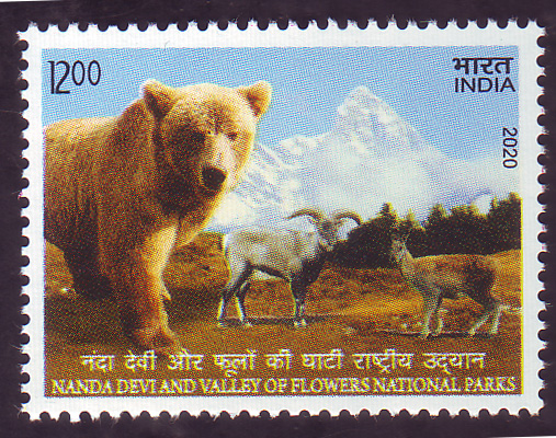 India Postage 2020 Nanda Deviand Valley Of Flowers National Parks Mint