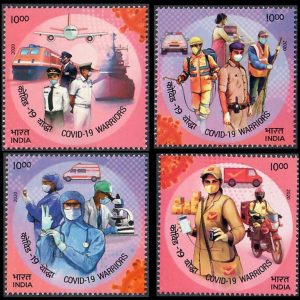 India Postage 2020 Covid 19 Warriors 4 mint stamps #ISS1-20