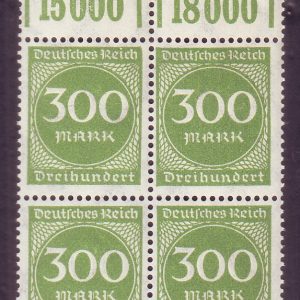 Germany Postage 1923 300 Mark block 4 mint stamps #weu1