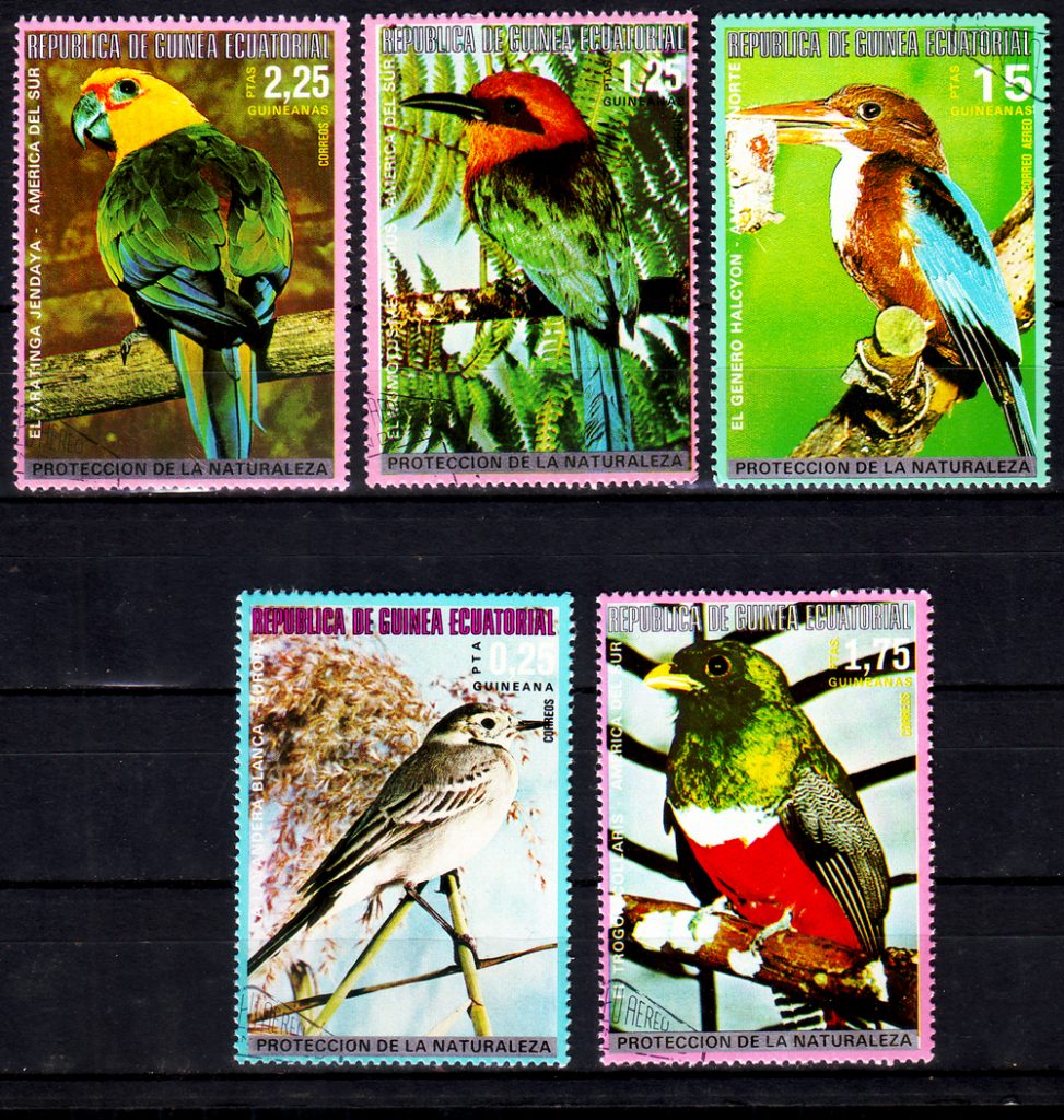 Equatorial Guinea 1976 Wildlife Birds 5 diff. stamps #wsf1 – Stampwala