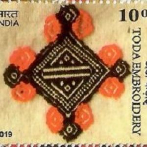 INDIA 2019 STAMP - EMBROIDERIES OF INDIA - TODA EMBROIDERY, ART, CRAFT, HERITAGE, WEAVING, HANDLOOM #pk