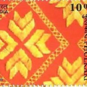 INDIA 2019 STAMP - EMBROIDERIES OF INDIA - PHULKARI EMBROIDERY, ART, CRAFT, HERITAGE, WEAVING, HANDLOOM #pk