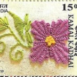 INDIA 2019 STAMP - EMBROIDERIES OF INDIA - KAMAL KADHAI EMBROIDERY, ART, CRAFT, HERITAGE, WEAVING, HANDLOOM #pk
