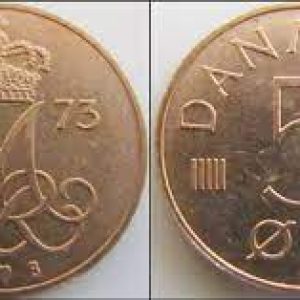 Denmark 5 Ore 1973 unc Coin #wc10-bt