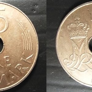 Danmark 25 ore 1984 Hole Coin #14a