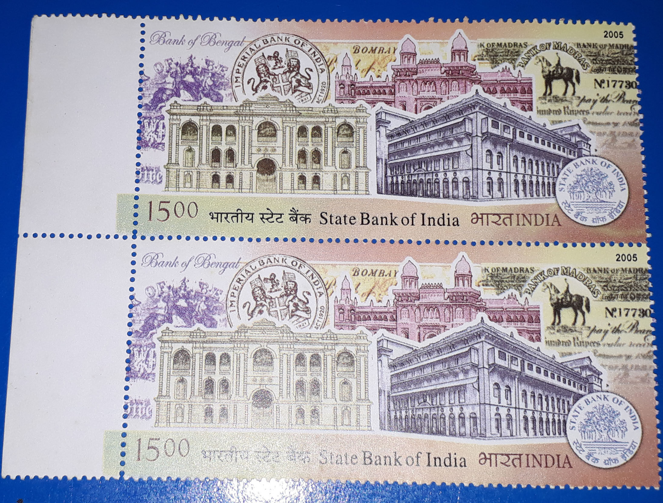 Block Of 2 India Stamp 2005 State Bank Of India Sbi Mint Stamps Pk Stampwala 9167