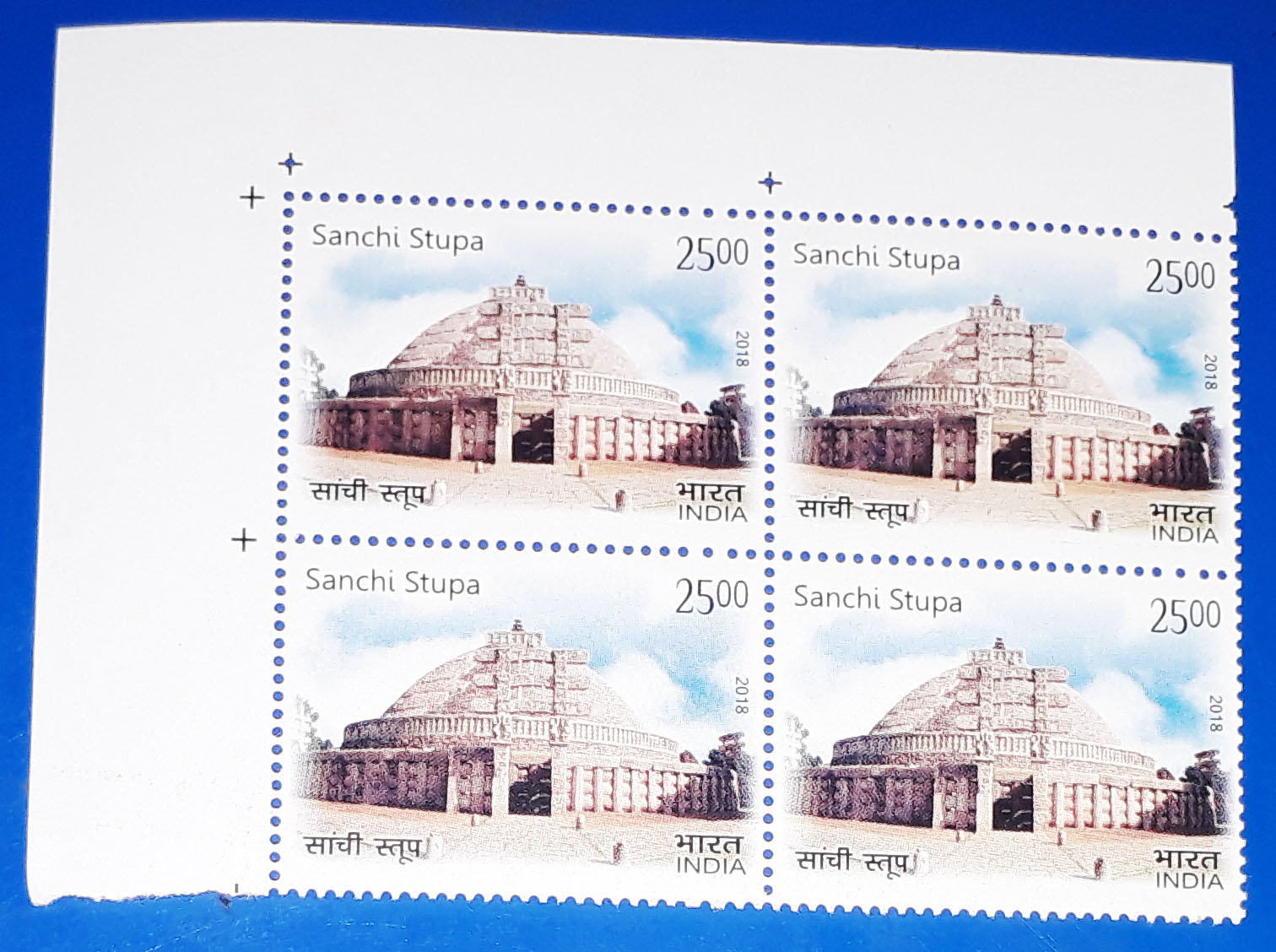 BLOCK OF 4 – INDIA STAMP 2018 – SANCHI STUPA, Madhya Pradesh – MINT ...