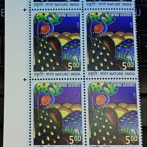 BLOCK OF 6 - INDIA STAMP 2017 NATURE INDIA, CRANE BIRD, PEACOCK, ANIMAL, WILDLIFE, FOREST THEME MINT MNH STAMPS #pk