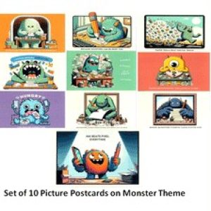 SET OF 10 PICTURE POST CARDS ON MONSTER THEME issued by India Post #pk