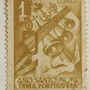 Portuguese India 1951 Holy Year postage 1R stamp #IBPS1