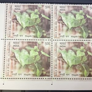 BLOCK OF 4 - INDIA STAMP 2025 - G I PRODUCTS OF BIHAR - MAGAHI PAAN - Mint Stamps - Agriculture, GI TAG, GI PRODUCTS THEME #pk