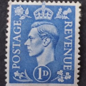 United Kingdom Postage 1950 1d King George VI stamp #wkgv1