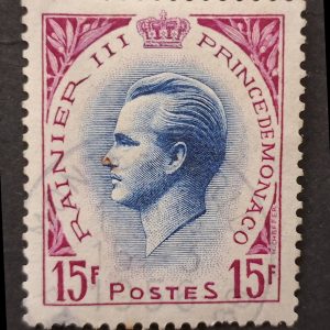 Monaco 1955 15f Prince Rainer III stamp #weu1