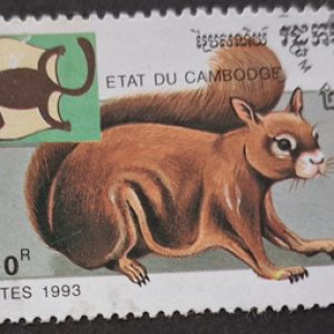 Cambodia Postage 1993  Red Giant Flying Squirrel 200r stamp #wa1