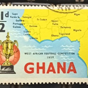 RARE GHANA AFRICA POSTAGE STAMP - West African Football Competition 1959 - sports theme soccer #pk