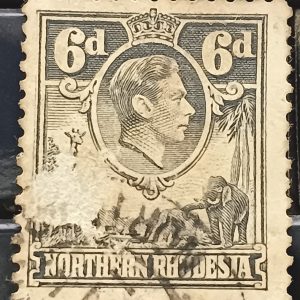 RARE NORTHERN RHODESIA 6 CENT POSTAGE STAMP KING GEORGE #pk