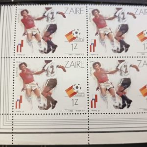 BLOCK OF 4 - ZAIRE STAMP - FOOTBALL - 1981 World Cup Soccer Sports Football Spain Theme MNH Stamps #pk